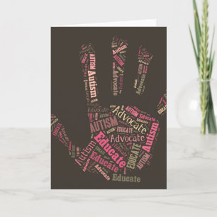 Autism Advocate and Educate Note Card Hand GTK