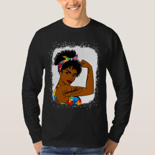 Autism Afro Mom Unbreakable World Autism Awareness T-Shirt