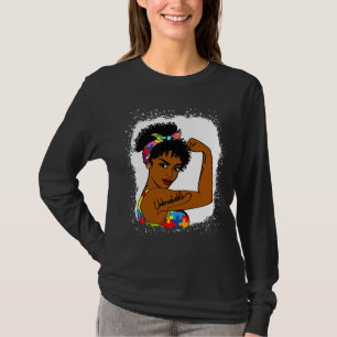 Autism Afro Mom Unbreakable World Autism Awareness T-Shirt