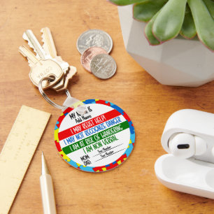Autism Alert Non Verbal id Keychain
