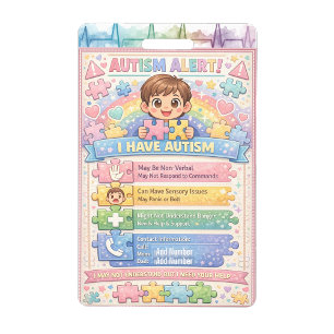 Autism Alert Nonverbal Autistic Contact Badge