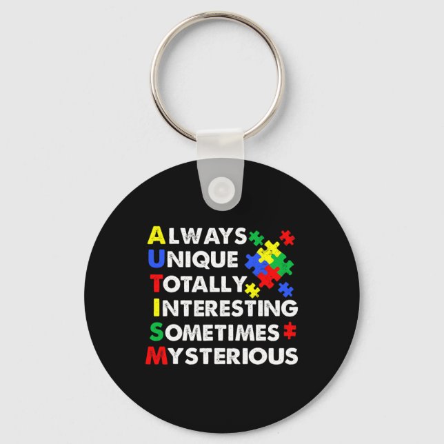 Autism Always Unique  Keychain (Front)