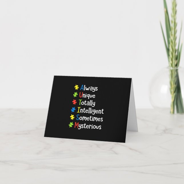 Autism Always Unique Totally Intelligent Sometimes Invitation (Front)