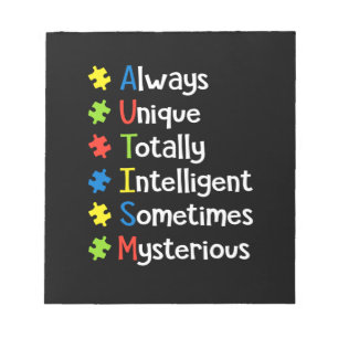 Autism Always Unique Totally Intelligent Sometimes Notepad