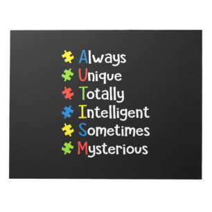 Autism Always Unique Totally Intelligent Sometimes Notepad