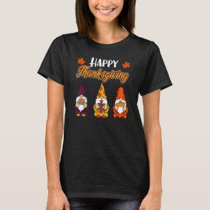Autism Asd Awareness Puzzle Gnome Autumn Thanksgiv T-Shirt