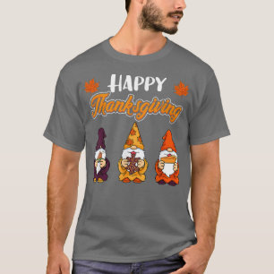 Autism ASD Awareness Puzzle Gnome Autumn Thanksgiv T-Shirt
