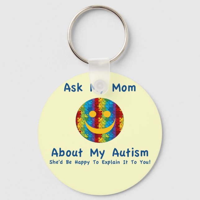 Autism: Ask My Mom Keychain (Front)