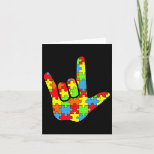 Autism Asl Love Sign Language Autism Awareness Puz Card