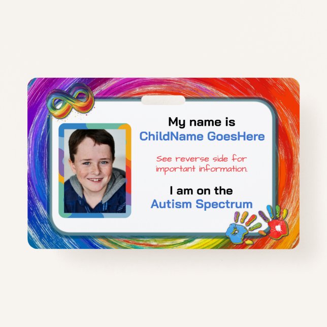 Autism Assistance Identification Card Badge (Front)