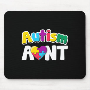 Autism Aunt Awareness Puzzle Pieces Colours Gift  Mouse Pad