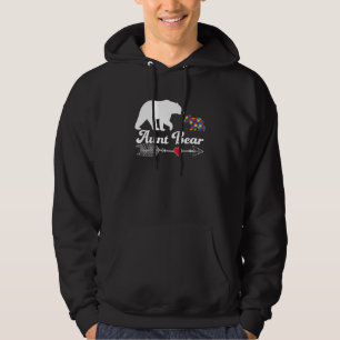 Autism Aunt Bear Autistic Awareness Aunt Support L Hoodie