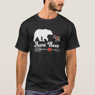 Autism Aunt Bear Autistic Awareness Aunt Support L T-Shirt