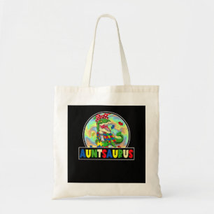 Autism Aunt Saurus Auntsaurus Rex Dinosaur Family Tote Bag