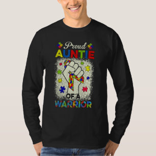 Autism Auntie Of Autism Awareness Warrior Support  T-Shirt