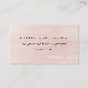 Autism Autistic Patience Kindness Information   Business Card