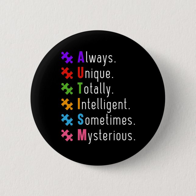 Autism Autistic Puzzle  2 Inch Round Button (Front)
