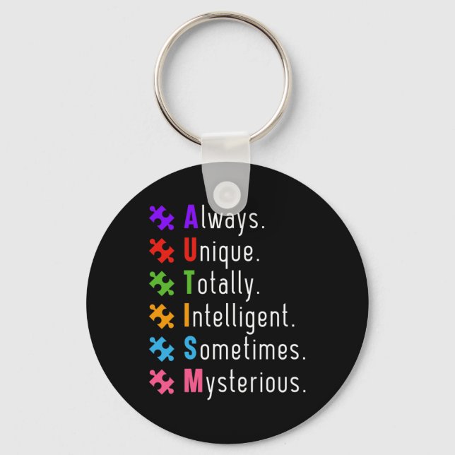 Autism Autistic Puzzle  Keychain (Front)