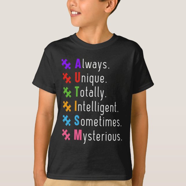Autism Autistic Puzzle  T-Shirt (Front)