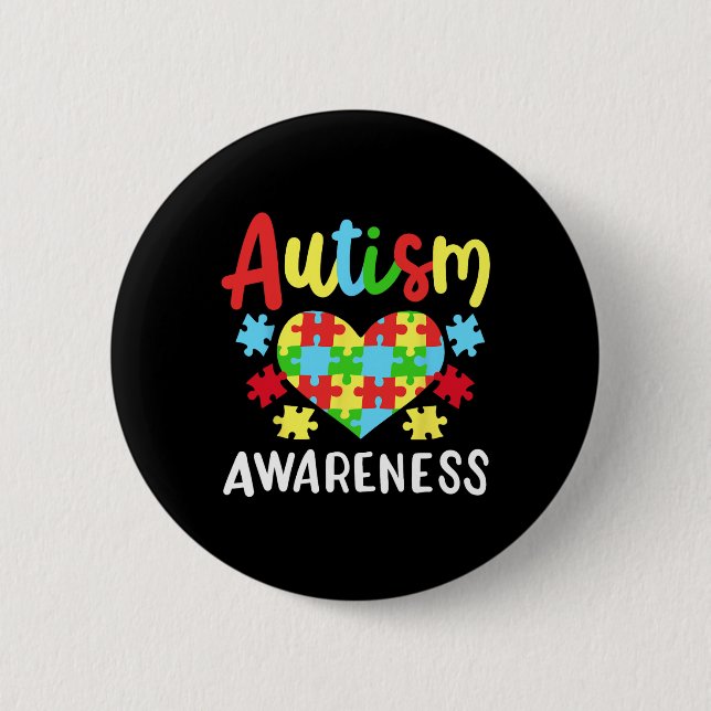 Autism Awareness 1  2 Inch Round Button (Front)