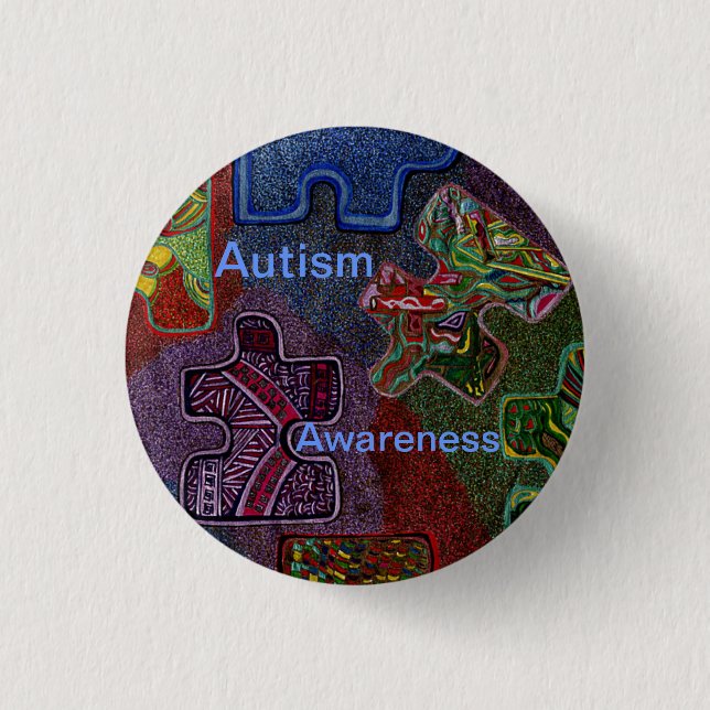 Autism Awareness 1 Inch Round Button (Front)