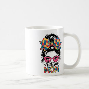 Autism Awareness 2025 Autism Mom Coquette Bow Puzz Coffee Mug