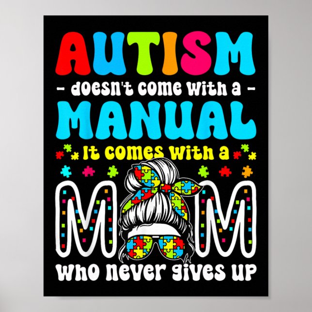 Autism Awareness 2025 Doesn't Come With A Manual A Poster (Front)