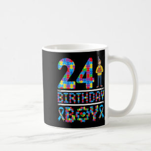 Autism Awareness 24th Birthday Boy Puzzle Piece 24 Coffee Mug