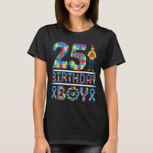 Autism Awareness 25th Birthday Boy Puzzle Piece 25 T-Shirt