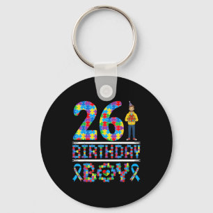 Autism Awareness 26th Birthday Boy Puzzle Piece 26 Keychain