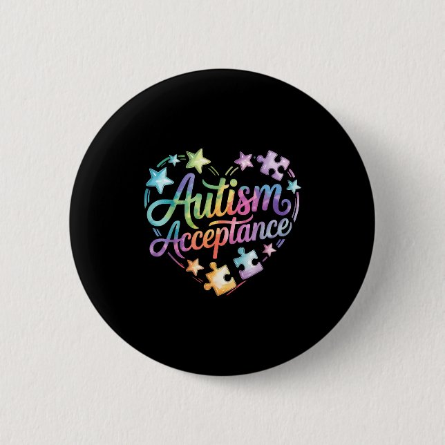 Autism awareness  2 inch round button (Front)