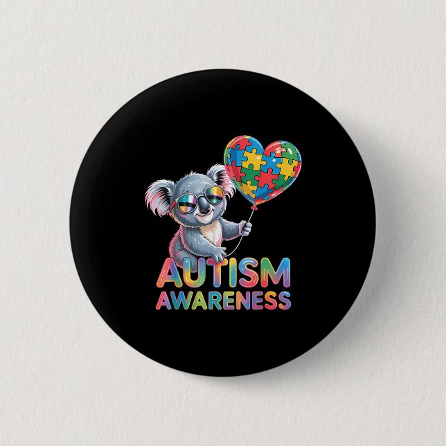 Autism awareness  2 inch round button (Front)