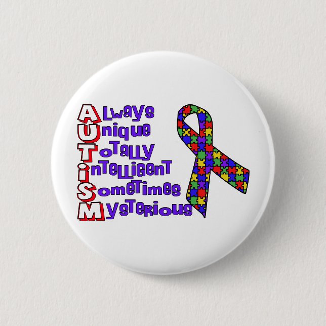 Autism Awareness 2 Inch Round Button (Front)