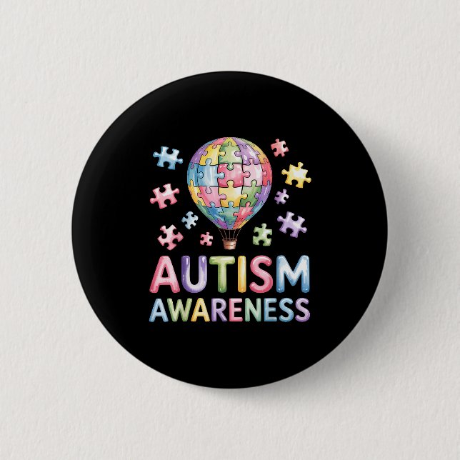 Autism awareness  2 inch round button (Front)