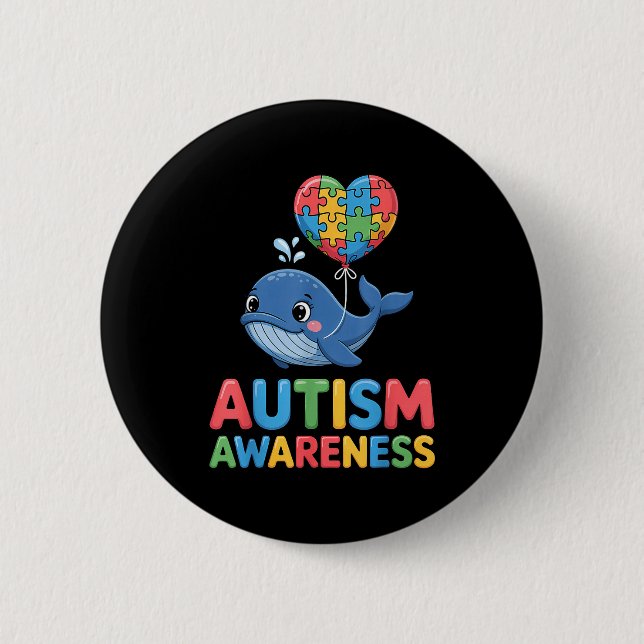 Autism awareness  2 inch round button (Front)