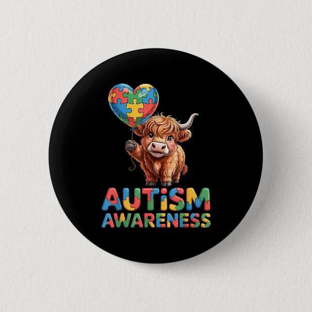 Autism awareness  2 inch round button (Front)