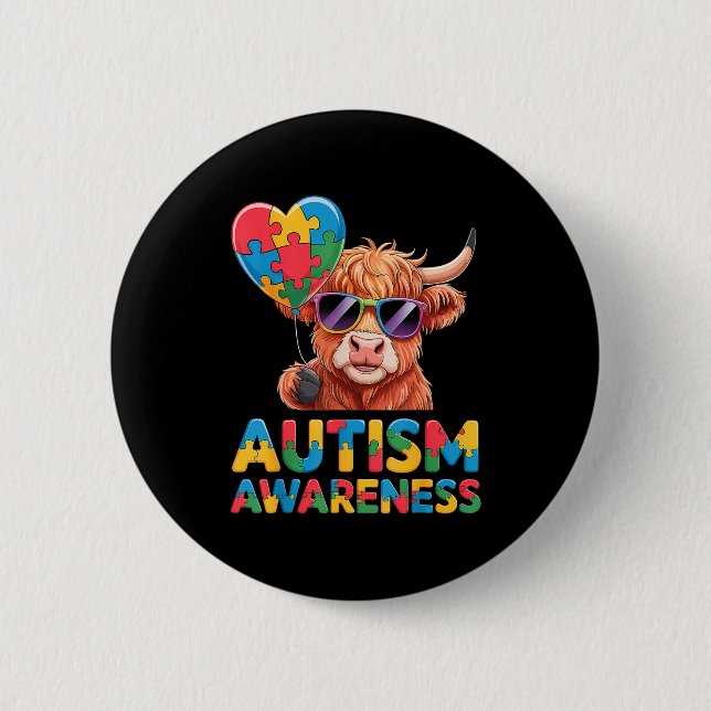 Autism awareness  2 inch round button (Front)