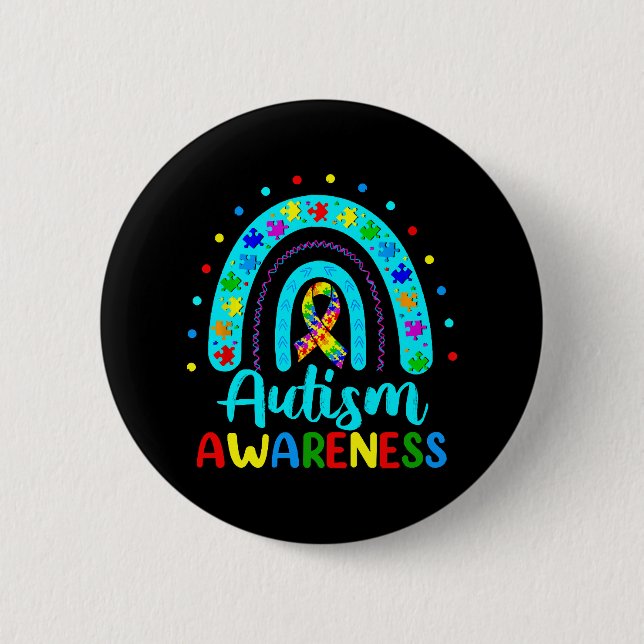 Autism Awareness 2 Inch Round Button (Front)