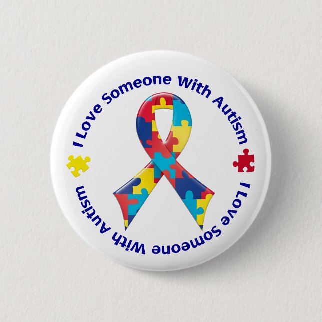 Autism Awareness 2 Inch Round Button (Front)