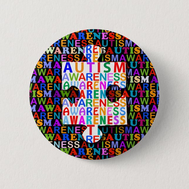 Autism Awareness 2 Inch Round Button (Front)