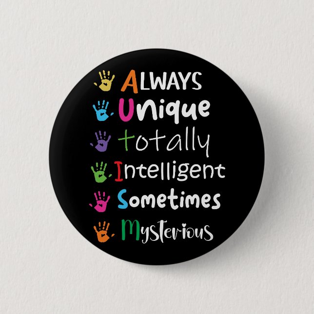 Autism Awareness 2 Inch Round Button (Front)