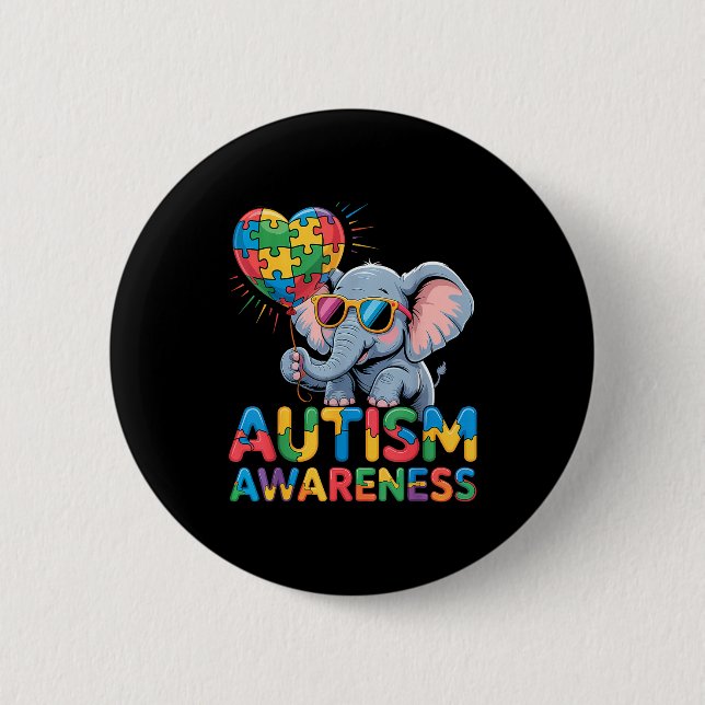 Autism awareness  2 inch round button (Front)