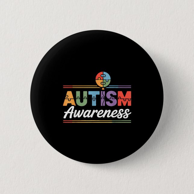 Autism awareness  2 inch round button (Front)