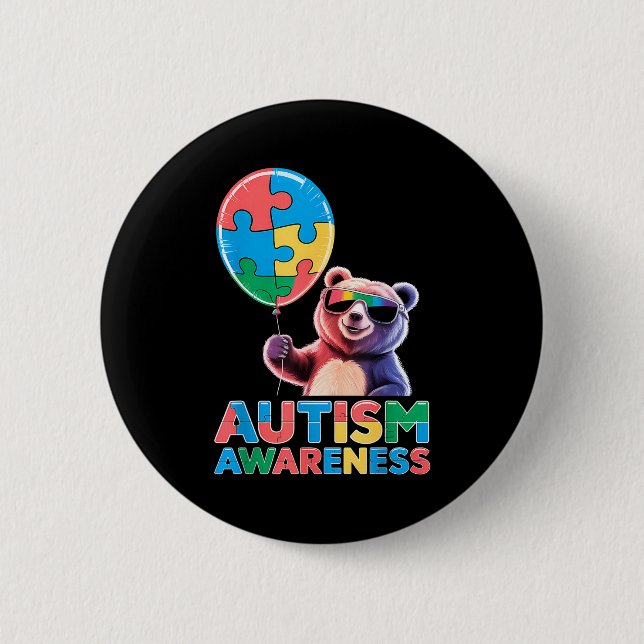 Autism awareness  2 inch round button (Front)
