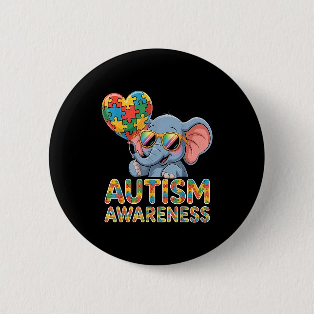 Autism awareness  2 inch round button (Front)