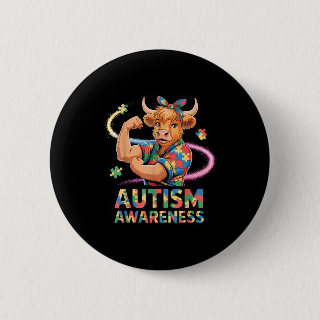 Autism awareness  2 inch round button (Front)