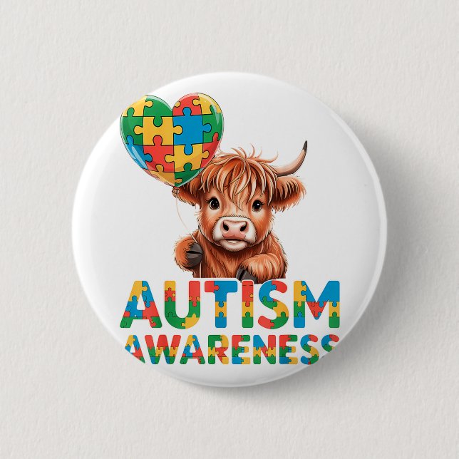 Autism awareness  2 inch round button (Front)