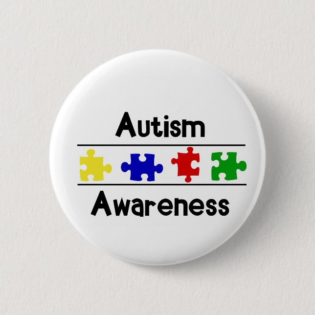 Autism Awareness 2 Inch Round Button (Front)