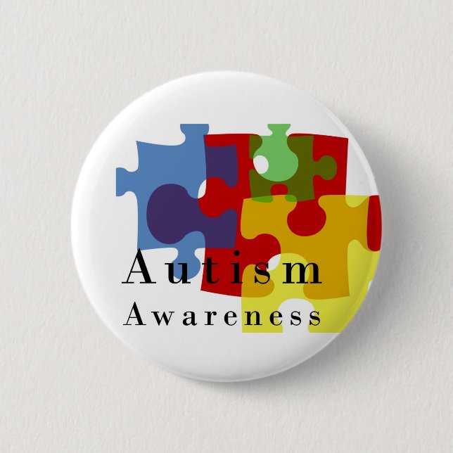 Autism Awareness 2 Inch Round Button (Front)