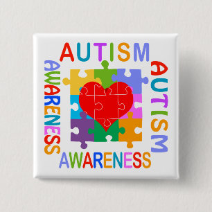 Autism Awareness 2 Inch Square Button